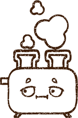 Bir insan tarafından çizilmiş tost makinesi kömürü.