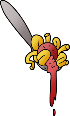 Bir insan tarafından çizilmiş karikatür spagettisi