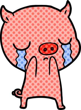 Bir insan tarafından çizilmiş domuz ağlaması.