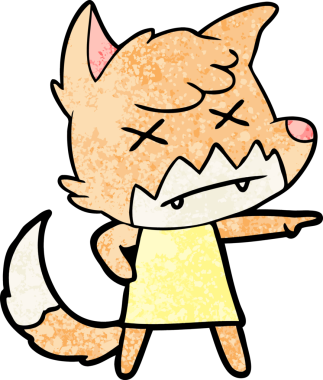 Bir insan tarafından çizilmiş ölü tilki çizgi filmi