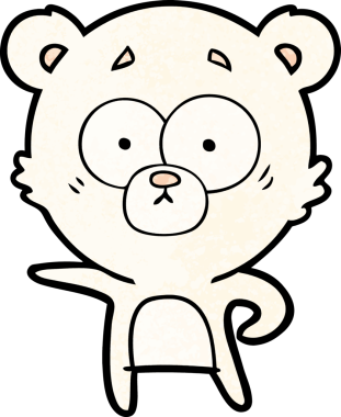 Bir insan tarafından çizilmiş sürpriz kutup ayısı karikatürü