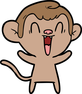 Bir insan tarafından çizilmiş gülen maymun çizgi filmi