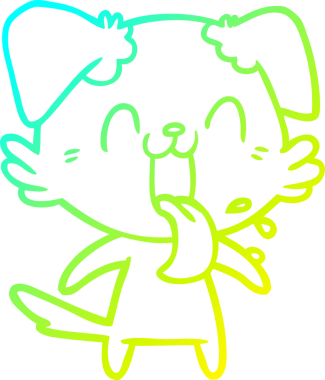 Bir insan tarafından çizilmiş soluyan bir köpeğin soğuk eğimli çizgisi.