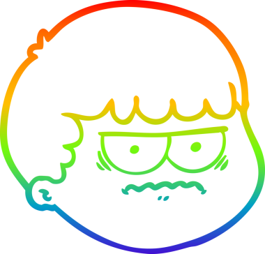 gökkuşağı gradyan çizgi çizimi bir insan tarafından çizilmiş bir erkek yüzü