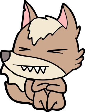 Bir insan tarafından çizilmiş kızgın kurt çizgi filmi.