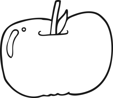 bir insan tarafından çizilmiş elma karikatürü