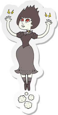 Bir insan tarafından çizilmiş vampir bir kızın çıkartması.