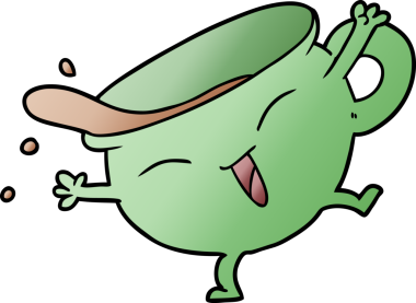 Bir insan tarafından çizilmiş çay fincanı dansı.