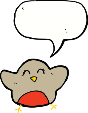 bir insan tarafından çizilmiş konuşma balonlu çizgi robin