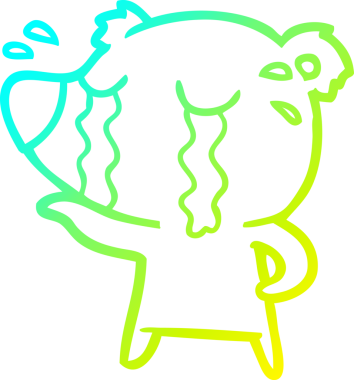 Bir insan tarafından çizilmiş ağlayan kutup ayısının soğuk çizgi çizimi.