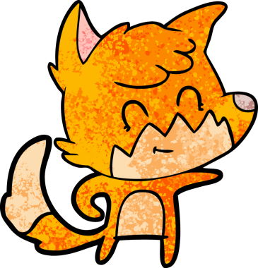 Bir insan tarafından çizilmiş çizgi film dostu tilki.