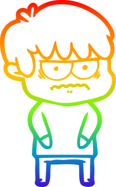 Gökkuşağı gradyan çizgi çizimi Bir insan tarafından çizilmiş bir çizgi film çocuğu