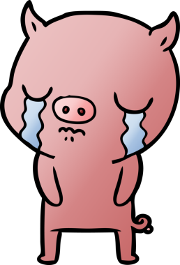 Bir insan tarafından çizilmiş domuz ağlaması.