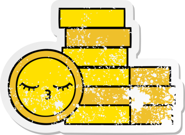 Bir insan tarafından çizilmiş bozuk paraların sıkıntılı çıkartması.