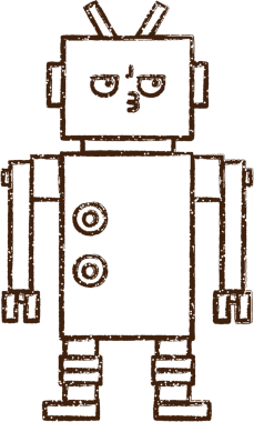 Bir insan tarafından çizilen Çılgın Robot Kömürü