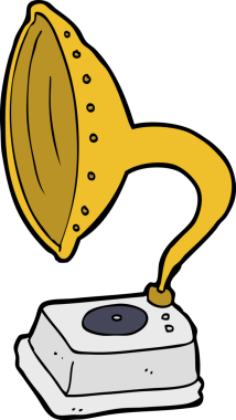 bir insan tarafından çizilmiş karikatür fonografı