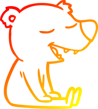 Bir insan tarafından çizilen çizgi film ayısının sıcak çizgi çizimi