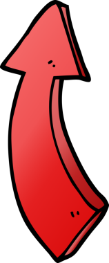 Bir insan tarafından çizilmiş karalama işaretli ok