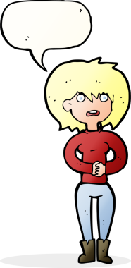 Bir insan tarafından çizilmiş konuşma balonu olan endişeli bir karikatür.