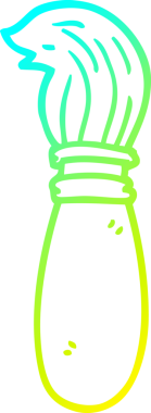 Bir insan tarafından çizilmiş bir karikatür fırçasının soğuk gradyan çizimi