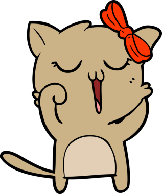 Bir insan tarafından çizilmiş çizgi film kedisi.