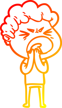 Bir insan tarafından çizilmiş kızgın bir adamın çizgi film çizimi.