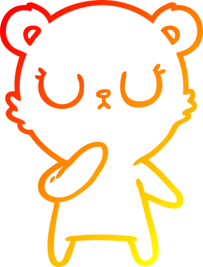 Bir insan tarafından çizilmiş barışçıl bir kutup ayısının sıcak çizgi çizimi