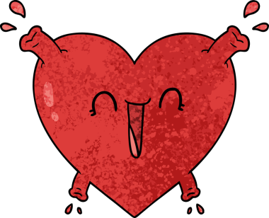 bir insan tarafından çizilmiş sağlıklı bir kalp.