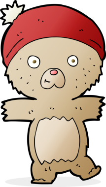 Bir insan tarafından çizilmiş komik oyuncak ayı.