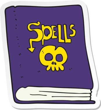 Bir insan tarafından çizilmiş bir büyü kitabının çıkartması.