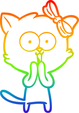 gökkuşağı gradyanı çizimi bir insan tarafından çizilmiş çizgi film kedisi