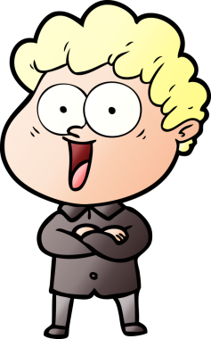 Bir insan tarafından çizilmiş mutlu bir adam.