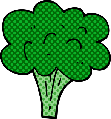 Bir insan tarafından çizilmiş karalama brokoli sapı.