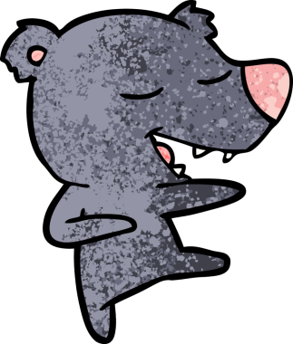 Bir insan tarafından çizilmiş çizgi film ayısı.