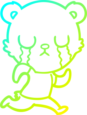 Bir insan tarafından çizilmiş ağlayan kutup ayısı karikatürü.