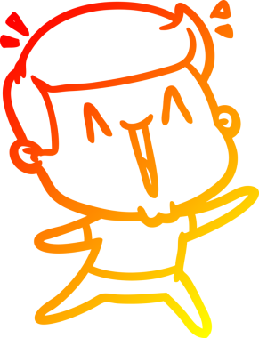 Bir insan tarafından çizilmiş mutlu bir adamın çizgi çizimi.