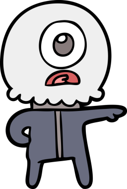 Çizgi film Tepegöz uzaylı uzay adamı bir insan tarafından çizildi.