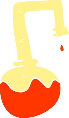 Bir insan tarafından çizilen karikatür köpüren kimyasallar.