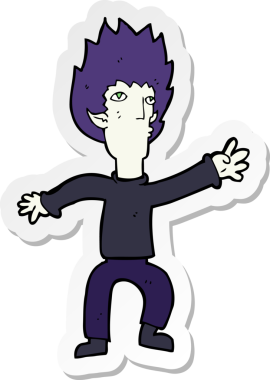 Bir insan tarafından çizilmiş bir vampirin çıkartması.