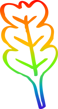 gökkuşağı gradyan çizgi çizimi bir insan tarafından çizilmiş kuru kahverengi yaprak