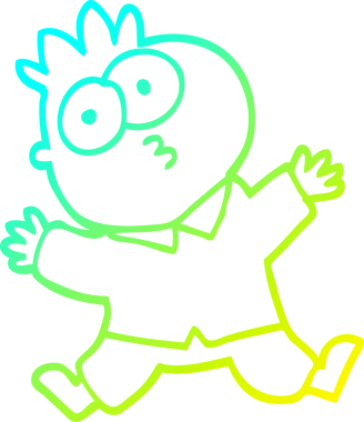 Bir insan tarafından çizilmiş komik bir ofis adamının soğuk çizgi çizimi.