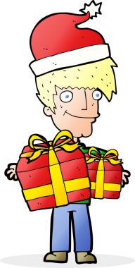 Çizgi filmci bir insan tarafından çizilen Noel için hazırlanıyor.