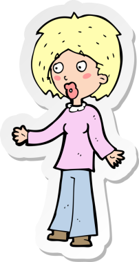 Bir insan tarafından çizilmiş bir karikatür çıkartması.