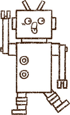 Şaşırmış Robot Kömür Bir insan tarafından çizilmiş