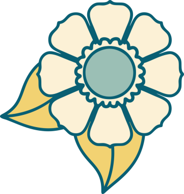 Bir insan tarafından çizilmiş bir çiçeğin ikonik dövme şekli