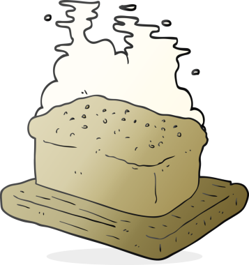 Bir insan tarafından çizilmiş bir somun ekmek.