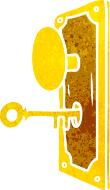 Bir insan tarafından çizilmiş bir kapı kolu karalaması.