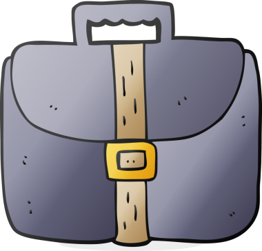 Bir insan tarafından çizilmiş el yazısı çizilmiş bir evrak çantası.