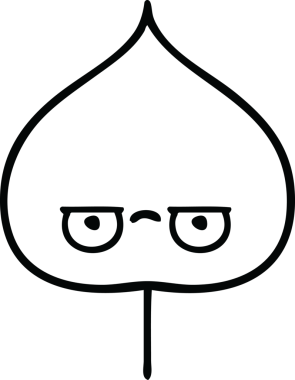 Bir insan tarafından çizilmiş dışavurumsal yaprağın çizgi çizimi