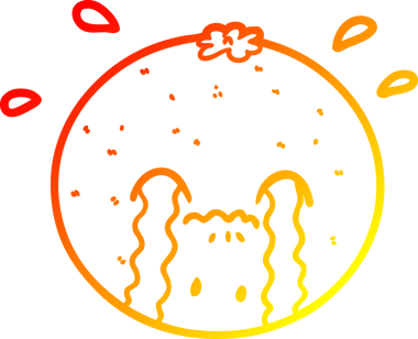 Bir insan tarafından çizilmiş sıcak çizgi portakal.